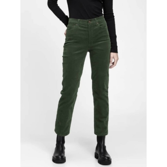 GAP Denim - NWT GAP Vintage Slim High Rise Corduroy Pants, Size 2P/26, Color Emerald Green
